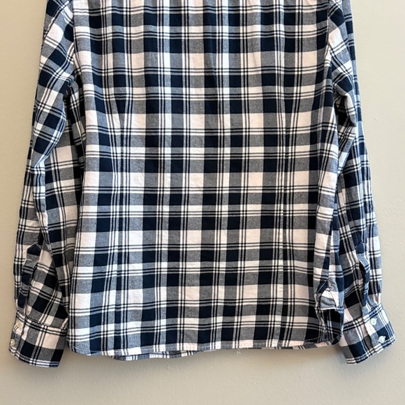 $9🎅🏼Tommy Hilfiger Black White & Baby Pink Plaid Button-Up Long Sleeve Flannel - Picture 12 of 15